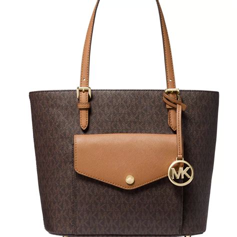 michael kors jet set medium pocket multifunction signature tote|michael kors black medium tote.